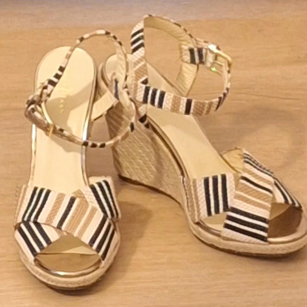 Cole‎ Haan Hart Striped Wedge Sandals